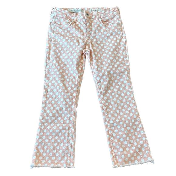 Anthropologie Pilcro the Leterpress polka dot high rise bootcut jeans 28 - Picture 3 of 14